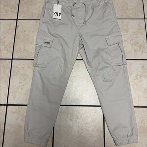Zara Men's Light Gray Cargo Pants